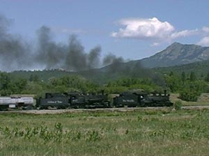 463 and 489 heads out of Chama June 2000