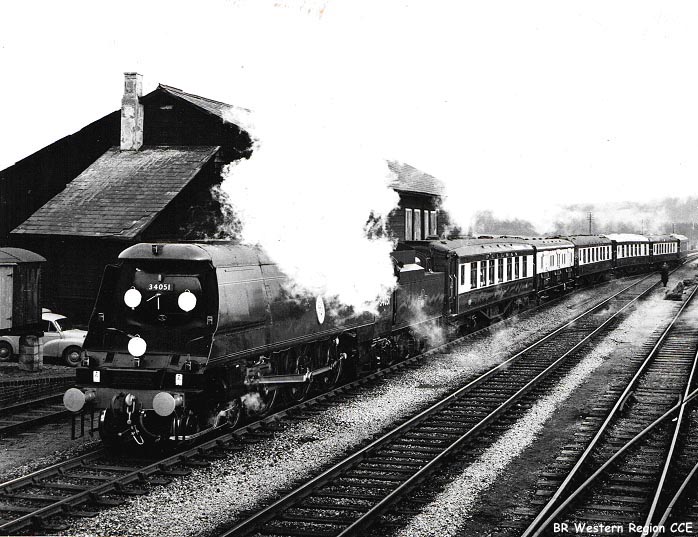 34051 arriving at Handborough